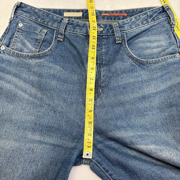 Pilcro Anthropologie High Rise Wide Leg Ankle Blue Denim Jeans Size 29 - Picture 13 of 15